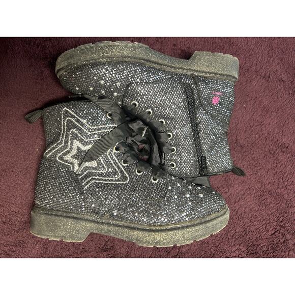 Sketchers Girls Twinkle Toes Light Up Blingy High Top Sneakers (Size 1) - Picture 1 of 7
